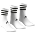 adidas Sportsocken Crew Cushion 3-Stripes (durchgehend gepolstert) weiss/schwarz - 3 Paar
